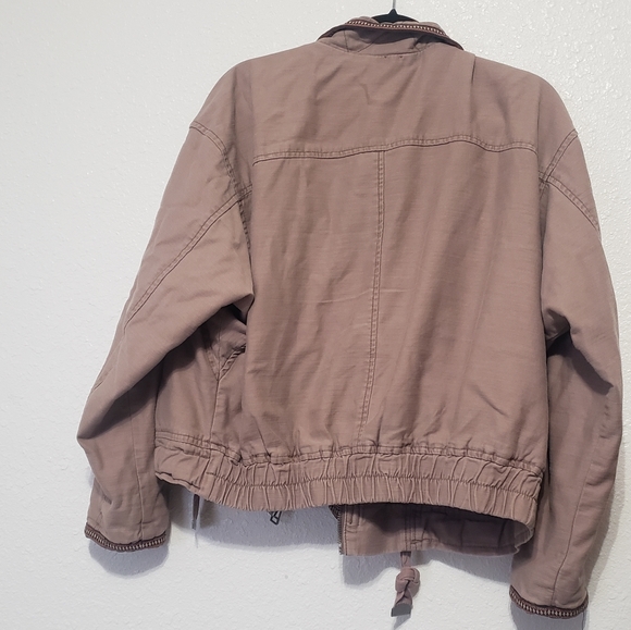 Free people, Flight line bomber light pink/ mauve jacket, size S - Picture 4 of 9